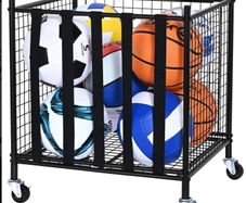 Rolling Sports Ball Storage Cart  50.7 x 50 x 54.5 cm