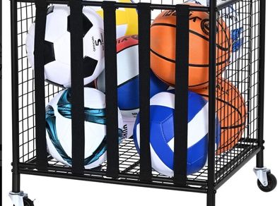 Rolling Sports Ball Storage Cart  50.7 x 50 x 54.5 cm