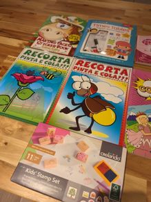 Kid's activity books and stamp set