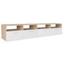 TV Cabinets 2 pcs Chipboard 95x35x36 cm Oak and White Image 4