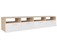 TV Cabinets 2 pcs Chipboard 95x35x36 cm Oak and White