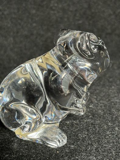 Vintage Lead Crystal Mouse Figurine / Desk Accessory