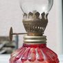 Vintage Miniature Red Oil Lamp Image 6