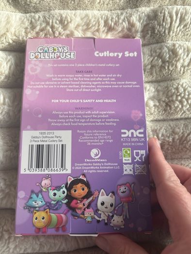 Gabby's Dollhouse Kids Cutlery Set - Brand New in Box