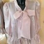 Women's Blouse Oyster Chiffon with Pearls Image 3
