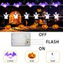 Halloween Lights, Romwish 3Pack 9M 60LED Pumpkin Ghost Bat Fairy Lights Battery Operated String Lights for Window Porch Stair Bar Halloween Decorations Outdoor & Indoor Image 2