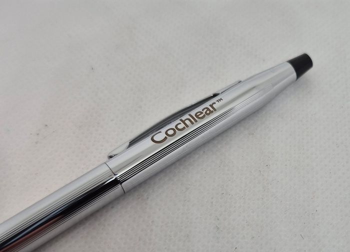 Cross Chrome Ballpoint Pen Cochlear Logo