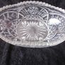 Vintage Sawtooth Rim and 4 Footed Glass Oval  Bowl Image 6