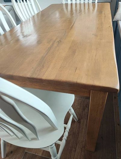 Solid oak table and chairs
