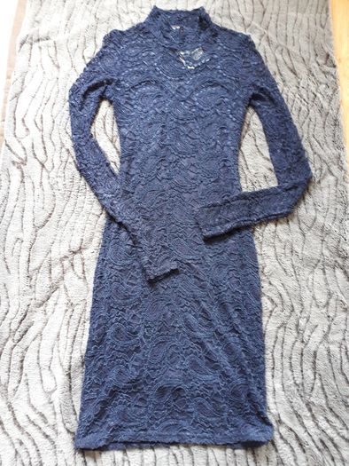 Navy Lace Pencil Dress.Size 8