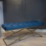 Metal-Framed Bench 100x40cm Gold Frame / Velour Image 4