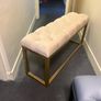 Metal frame velvet bench 100x30 Image 2