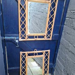 2 x Vintage Rattan/Bamboo Mirrors