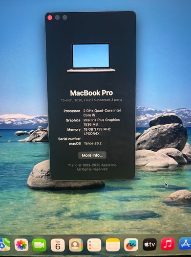 MacBook Pro A2251(13-inch, 2020, Four Thunderbolt 3 ports)