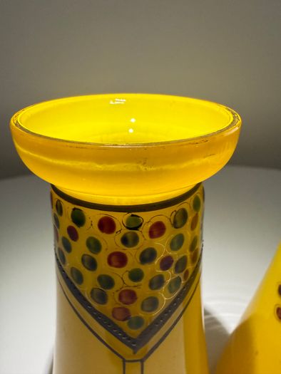 Exceptional Pair of Art Deco Czech Tango Glass Vases. c.1928 to1933