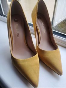 Mustard Satin Heels
