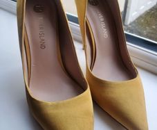Mustard Satin Heels