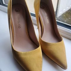 Mustard Satin Heels