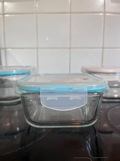 3 Glass Food Storage Containers with Lids