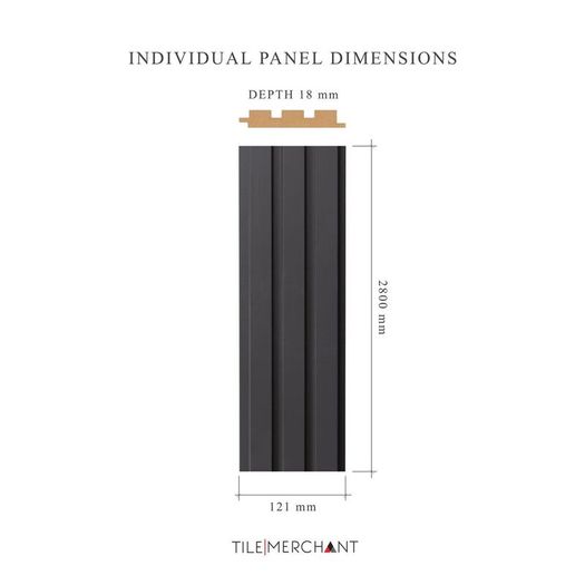 18mm MDF Wood Wall Panel Cloudy Grey 280x12.1cm
