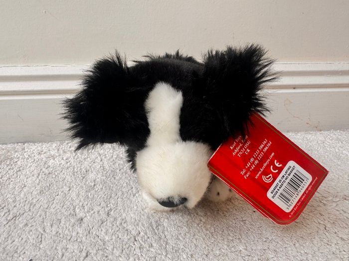 Keel Toys Jessie Border Collie Black White Dog Soft Plush approx. 25 cm. Blue Collar Used Please see photos