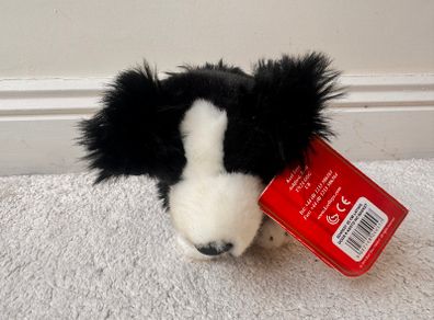 Keel Toys Jessie Border Collie Black White Dog Soft Plush approx. 25 cm. Blue Collar Used Please see photos
