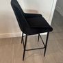 Black velvet high back bar stools Image 3