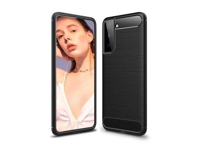 For Samsung Galaxy S21 Plus Case Cover Carbon Fiber Design Shockproof Black New - FHT33SMK3
