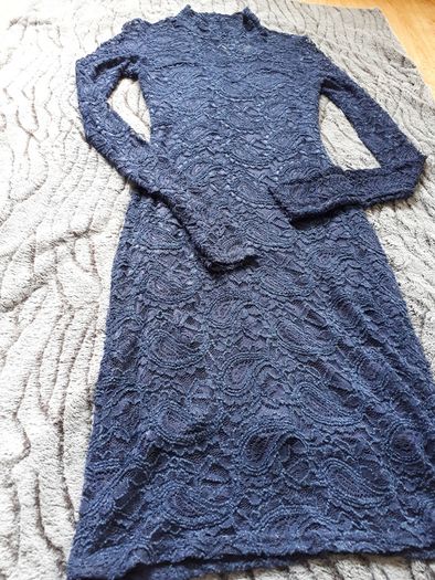 Navy Lace Pencil Dress.Size 8