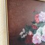 Floral still life oil painting in wooden frame Image 3