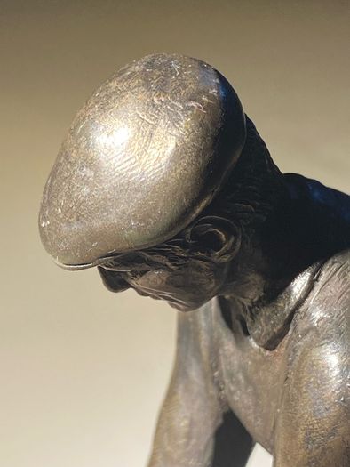 Signed Tom Mackie Sculpture Of A Golfer, Cold Cast Bronze