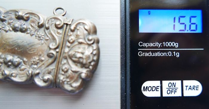 RARE!! Antique Sterling Silver Engraved Matchbox Pendent MATCH SAFE Vesta Case - Late 1800s