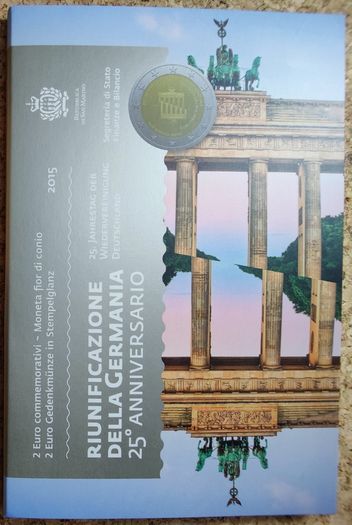 San Marino 2 Euro Brilliant Uncirculated Coin 2015 - 25 Years of German Unity