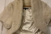 Coast Cream Faux Fur 3/4 Length Bolero - Size M/L