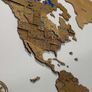 3D Premium Wooden World Map with Country Borders Country Names Capital Names US and Canada Borders and Names World Biggest City Names World Biggest Rivers World Biggest lakes World Main Roads 3D Map Effect Image 6
