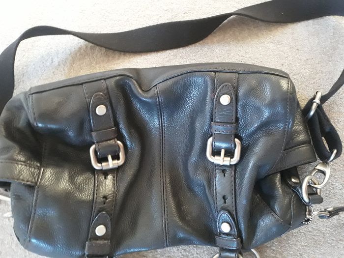 Black Fossil Leather Handbag