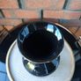 Japanese "Interpur" Ceramic Black Peacock/Floral Vase Image 2