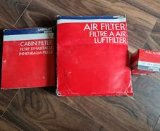 New Unipart GFE 4269 air filter, GFE 3256 cabin filter, GFE 5352 fuel filter fot Toyota.