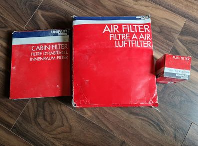 New Unipart GFE 4269 air filter, GFE 3256 cabin filter, GFE 5352 fuel filter fot Toyota.