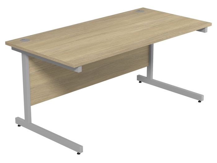 New Straight Office Desk with Cantilever Legs W1400 x D800mm - Urban Oak