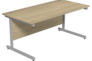 New Straight Office Desk with Cantilever Legs W1400 x D800mm - Urban Oak