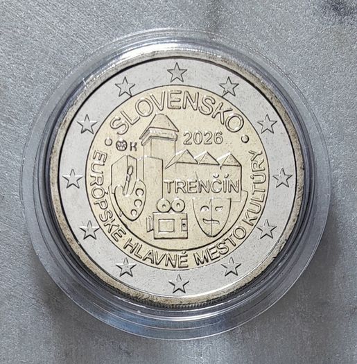 (3 for 10 Mix and Match) Slovakia 2 Euro Base Metals Uncirculated Coin 2026 - Trencin