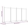 4-Panel Room Divider Brown 346x180 cm Fabric Image 4