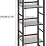 Bookshelf, Bookcase, 5-Tier Storage Shelf, Metal Shelving Unit, 8Pcs S Hooks, Modern Style, 36 x 27 x 146 cm, Corner Shelf, Display Units for Living Room, Bedroom, Office, Black Image 3