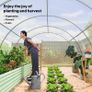 4 x 3 x 2 m Polytunnel Greenhouse w/ Roll-up Side Walls, Steel Frame Walk-in Grow House Tent w/ Zippered Door and 8 Windows and Reinforced Cover Image 7