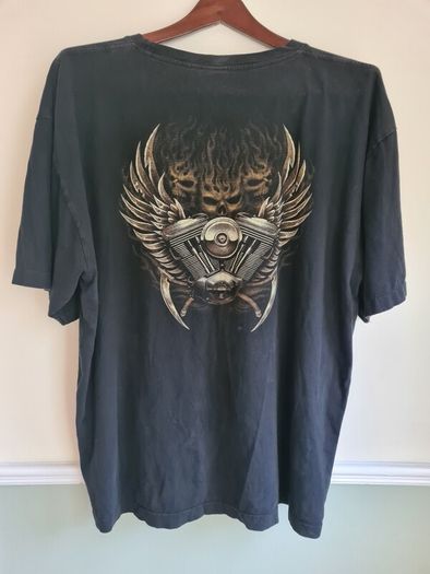 Vintage WILD motorbike biker t shirt Single stitch Size 3XL skulls Eagle motorcycles