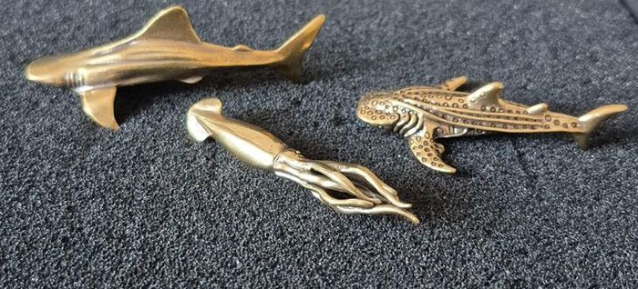 3 brass animals. Solid brass.