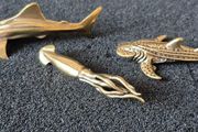 3 brass animals. Solid brass.