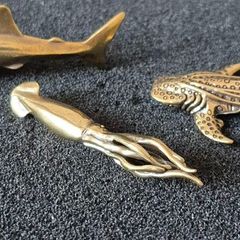 3 brass animals. Solid brass.