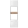 Microwave Cabinet High Gloss White 60x57x207 cm Chipboard Image 4